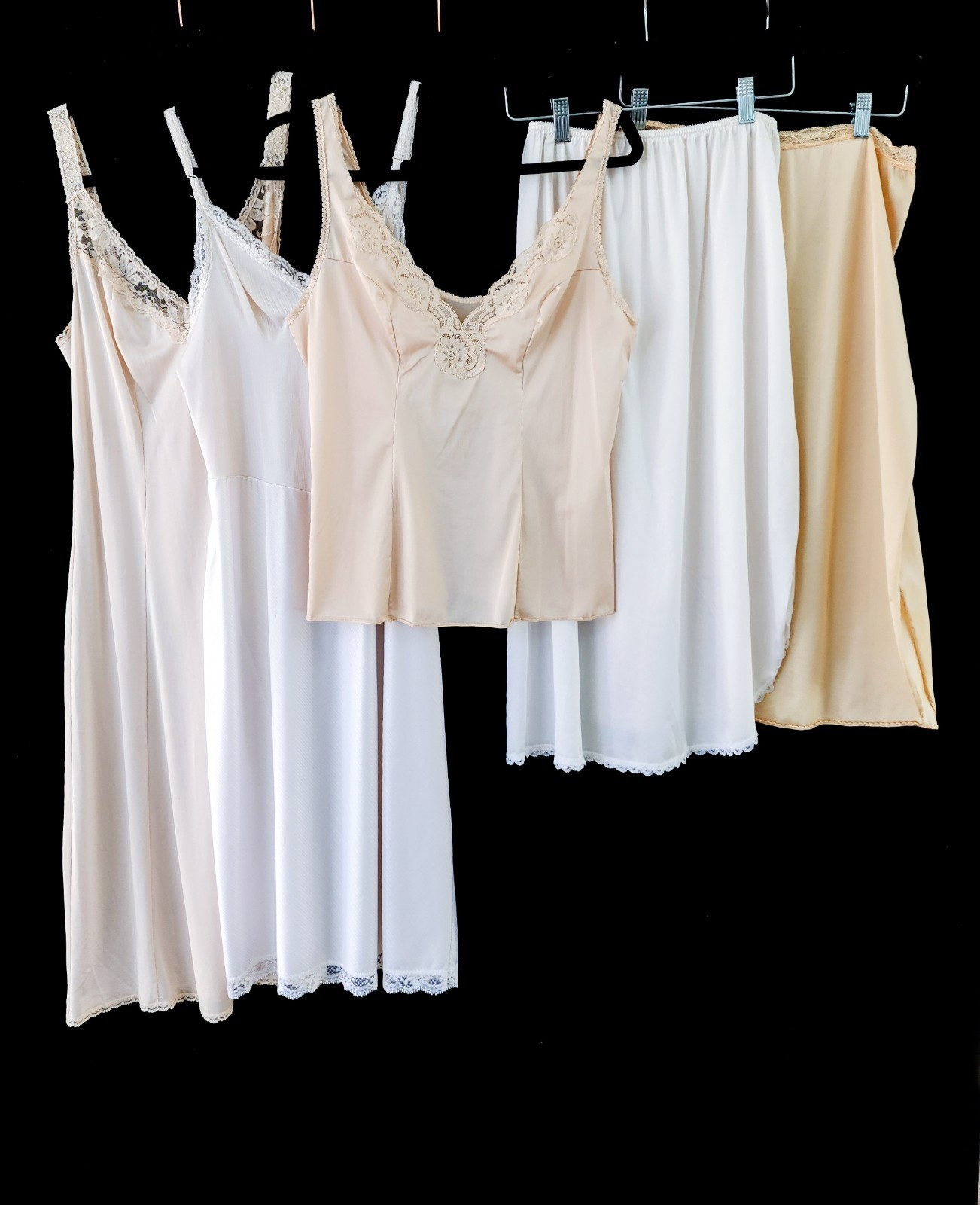 Vtg Slip Lot 5 Vassarette Lily Of France Maidenform Warners Half Full Cami