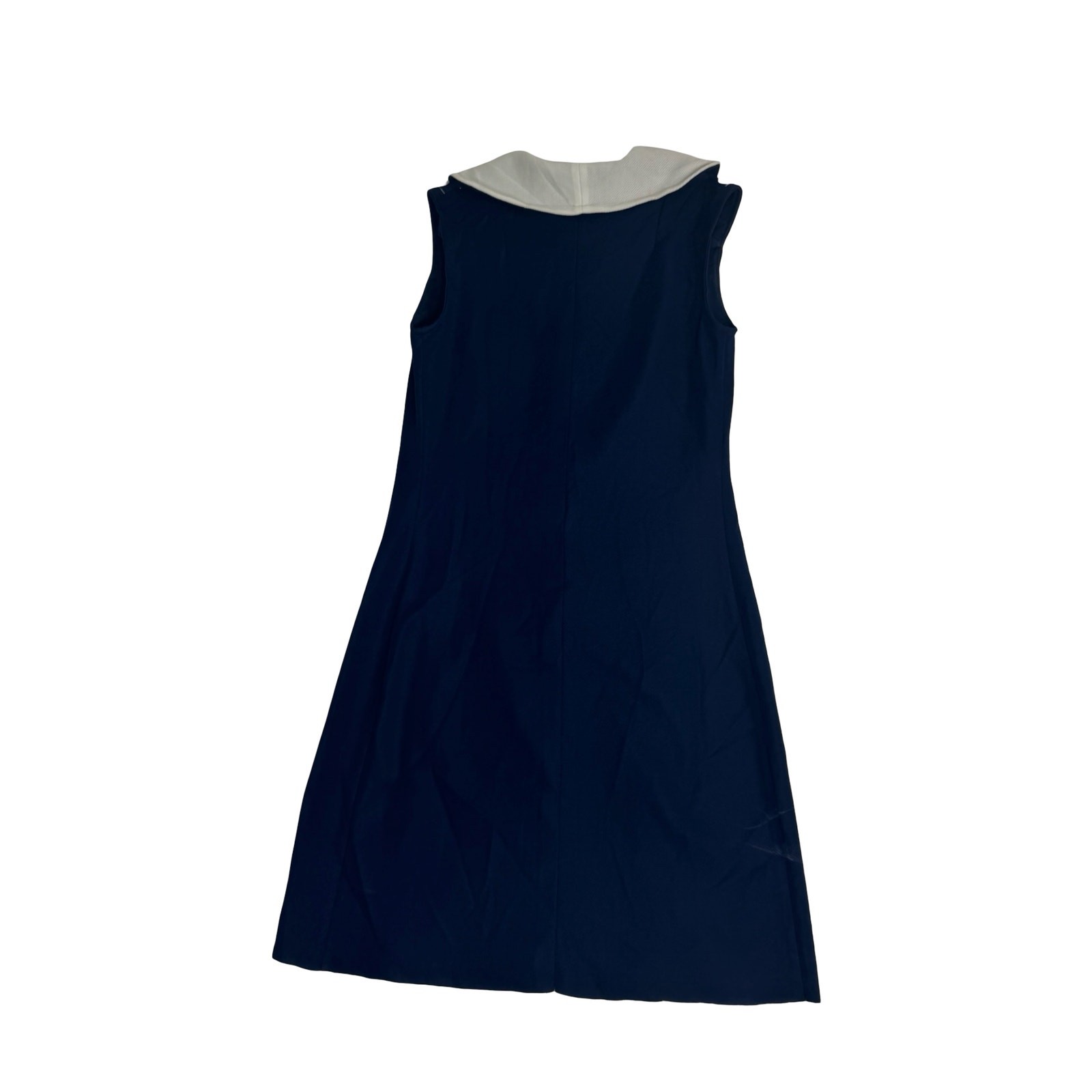 Vintage 60s 70s Mod Nautical Sailor Dress Blue Crimplene Upcycle Sewing Project