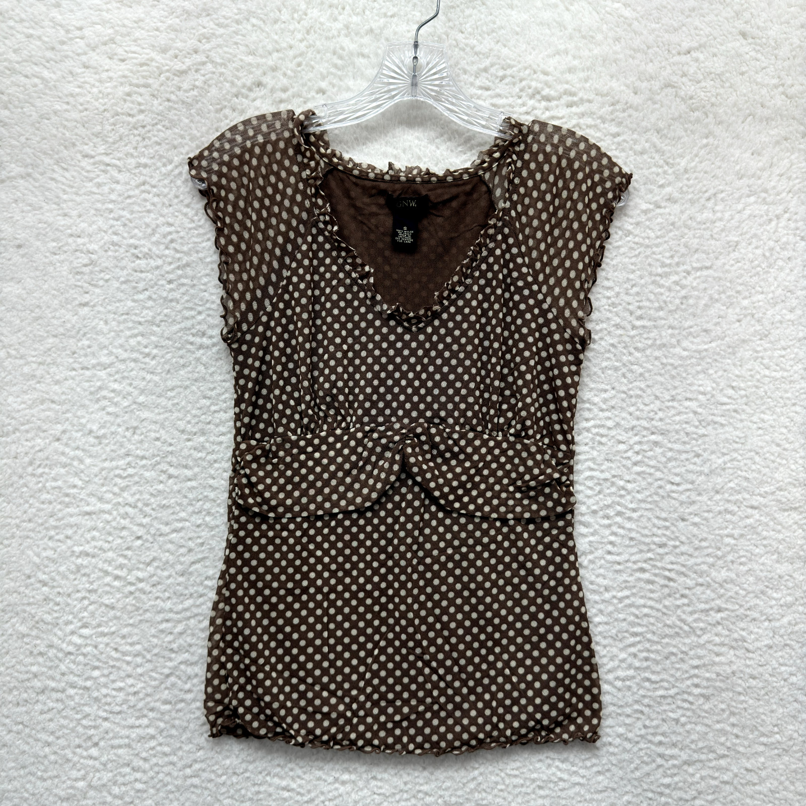 Y2K Vintage Milkmaid Peasant Top Small Brown Mesh Boho Fairy Grunge Whimsigoth