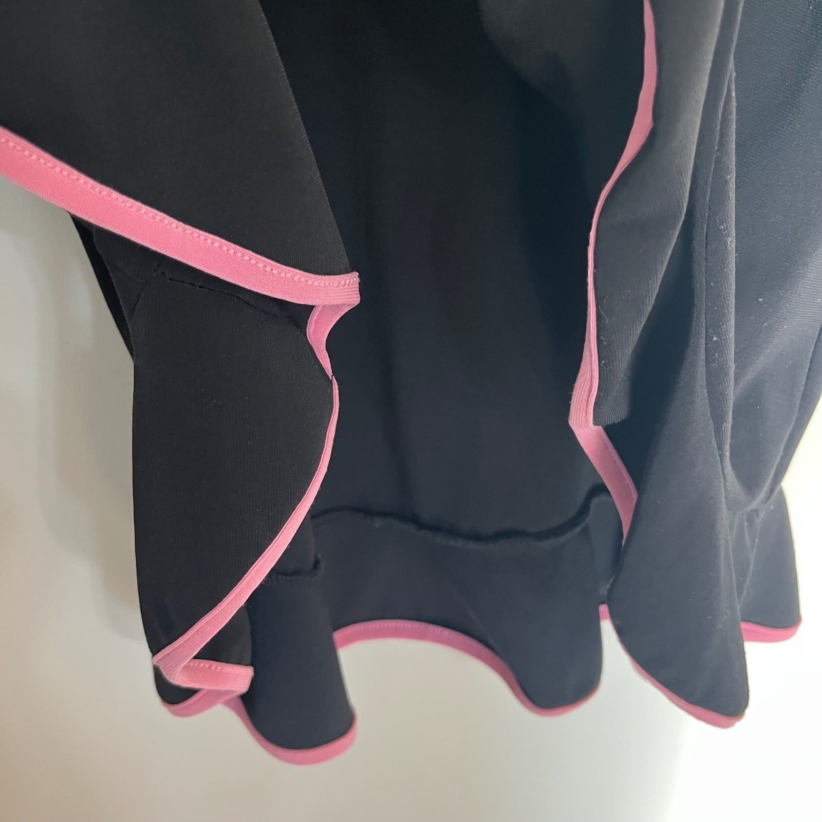 Vintage Y2K Capricho Black Pink Strapless Ruffle Midi Tube Dress Size Medium