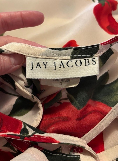 Vintage Jay Jacobs Sleeveless Polyester Dress w Full Nylon Slip Women’s Size 3