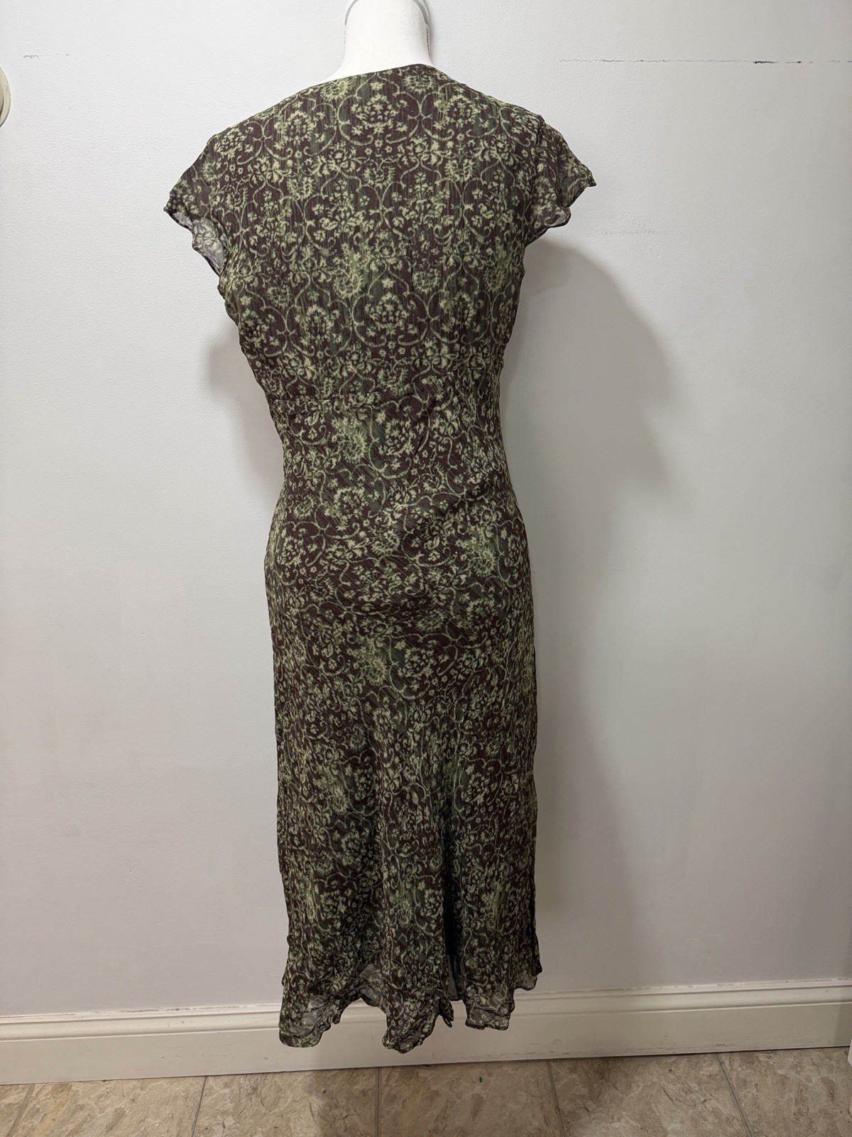Vintage Y2K Lizzie McGuire V Neck MIDI Dress floral BRATZ Bodycon Retro 90s hip
