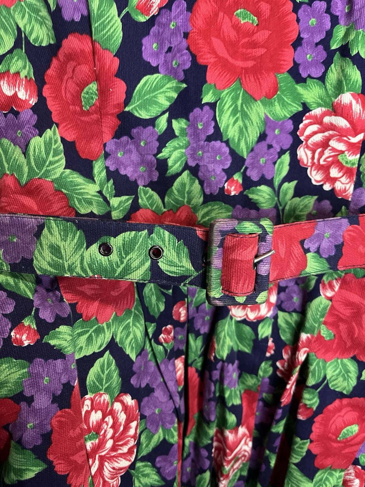 Vintage Paulette’s Floral Belted Sailor Style Dress