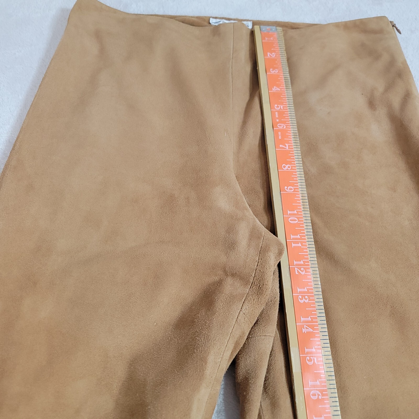 Vintage Lillie Rubin Pant Womens 10 Tan 100% Goat Suede High Rise Bell Bottom