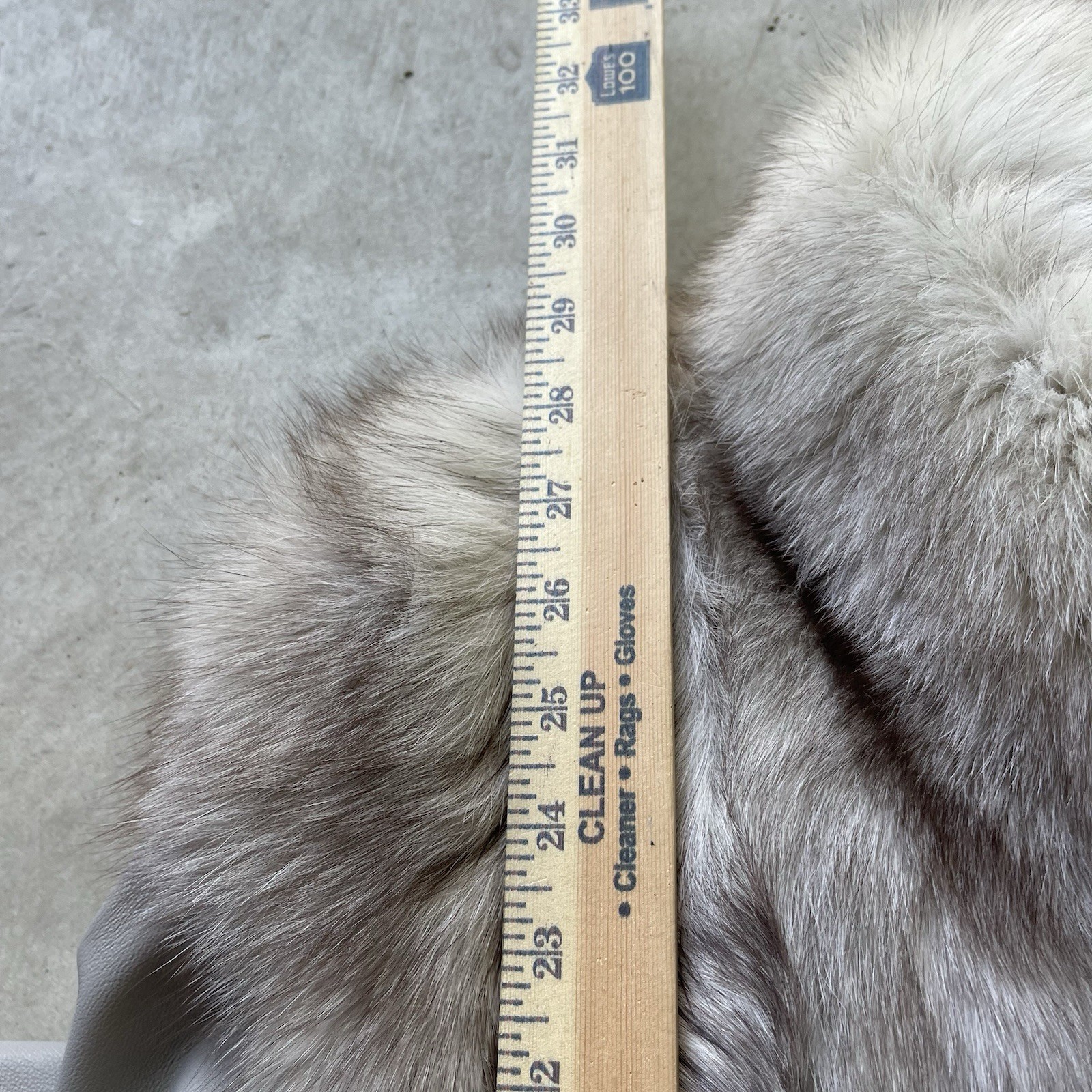 VTG Saga Fox Fur Jacket Coat Size Small Gray Leather 70s Blue Fox Mobwife Y2K
