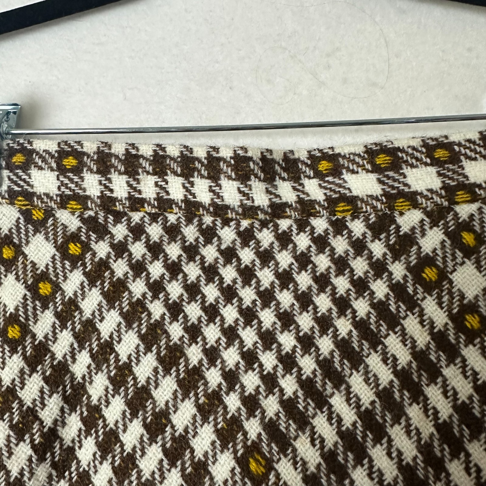 Vtg Jo Hardin Originals Dallas Brown Houndstooth Maxi Skirt Style 6042 Sz 11-12