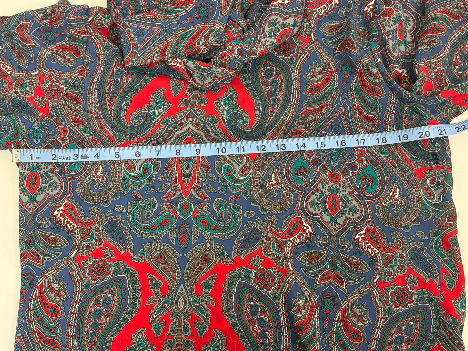 Vintage 1970s Teddi Of California Boho Blouse Top Half Sleeve Neck Tie Size 14