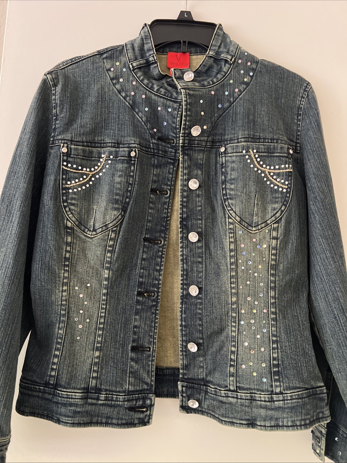 Vera Wang – Vintage Very Vera Stitch Needled Woman’s Jacket And Jean Pants Set