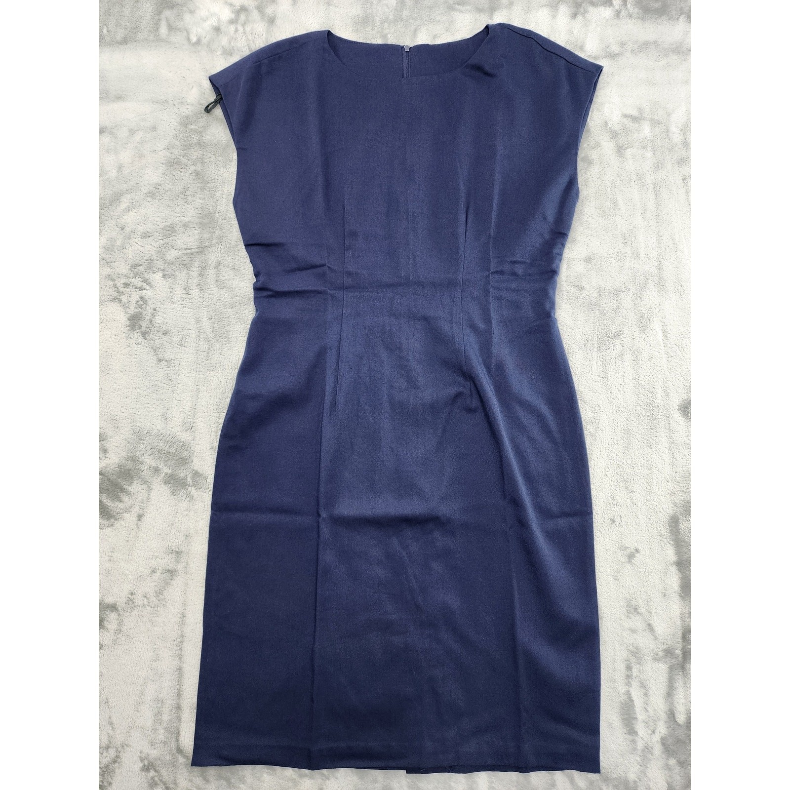 Vintage Jeffery & Dara Dress Womens 5/6 Blue Pencil Sheath Cap Sleeve Preppy