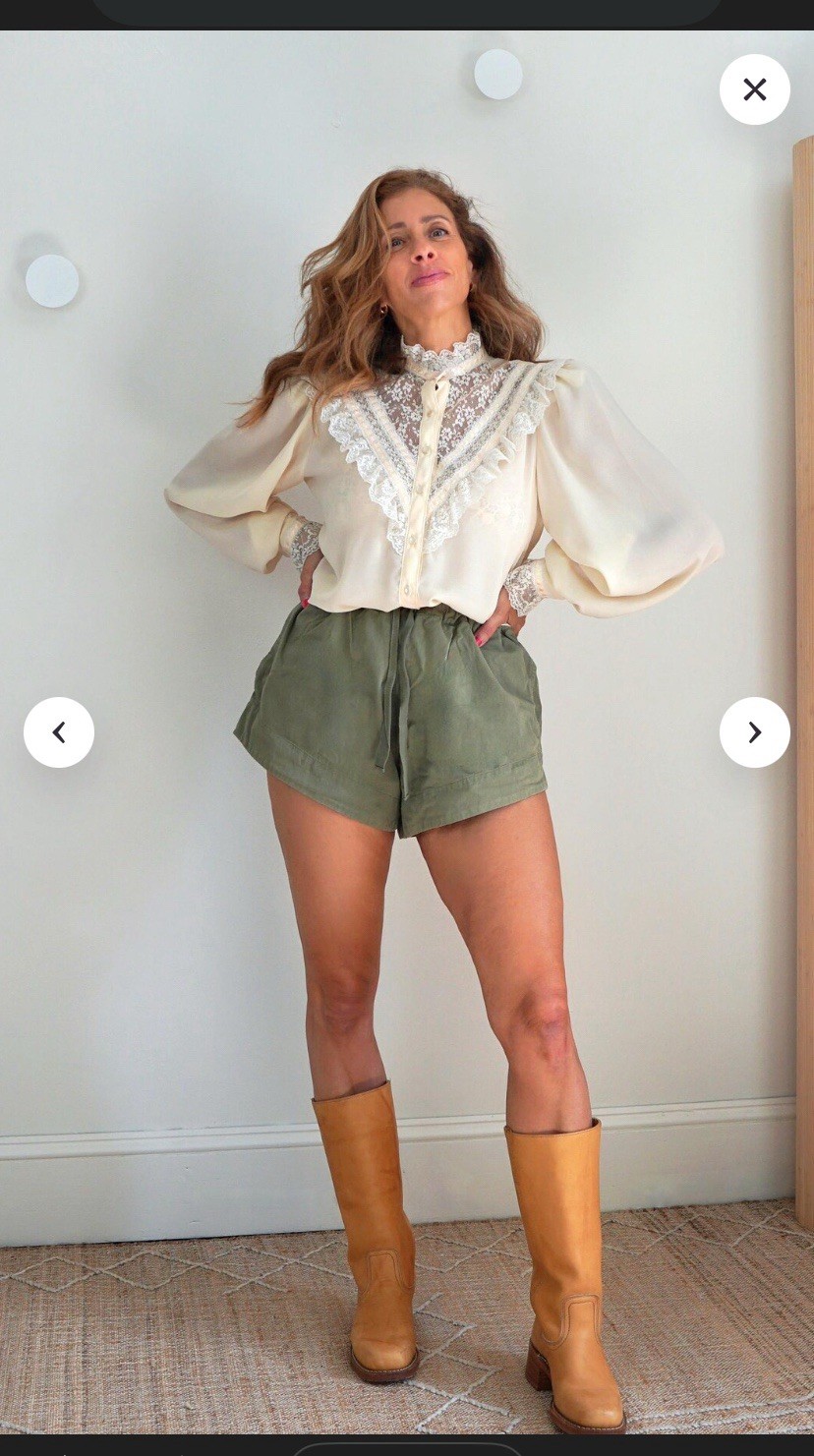 Notches Vintage 80s Lace Blouse: Romantic Bohemian Prairiecore, Size M, Ivory