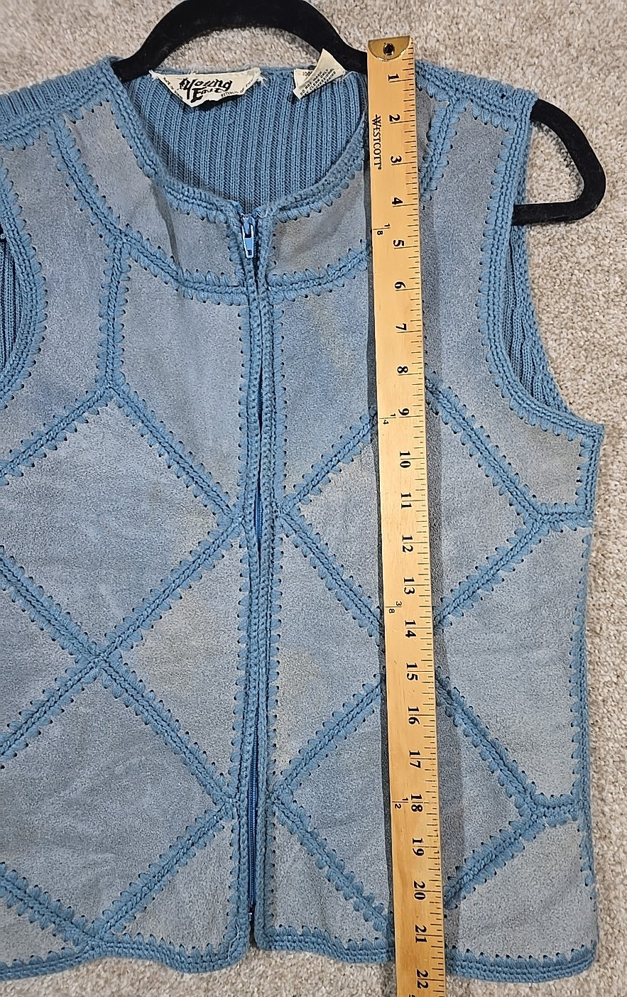 Vtg Leather Patchwork Vest/Skirt Upcycle Repair Craft Material Young East 13/14