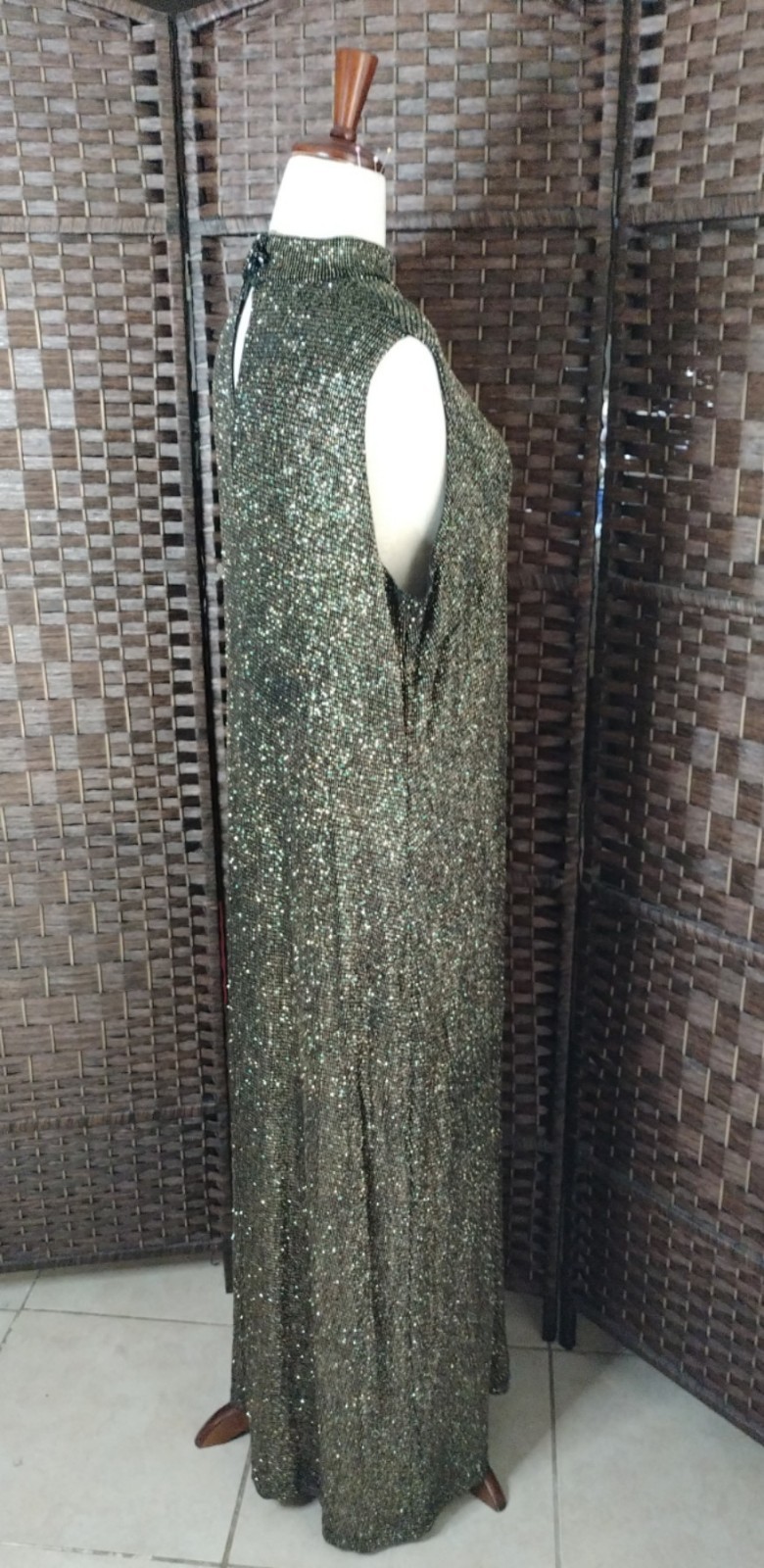 Vintage Ronnie Nicole II By Ouida Gold And Black Sparkle Dress Size 20