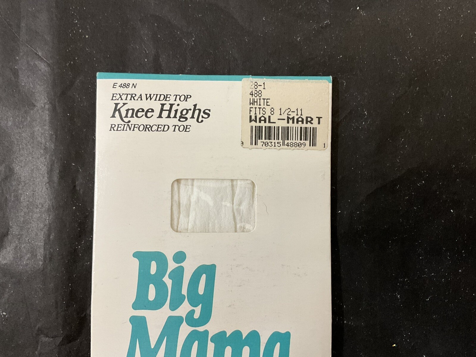 Vintage Pair Of Big Mama Extra Wide Top Knee Highs Reinforced Toe NOS White