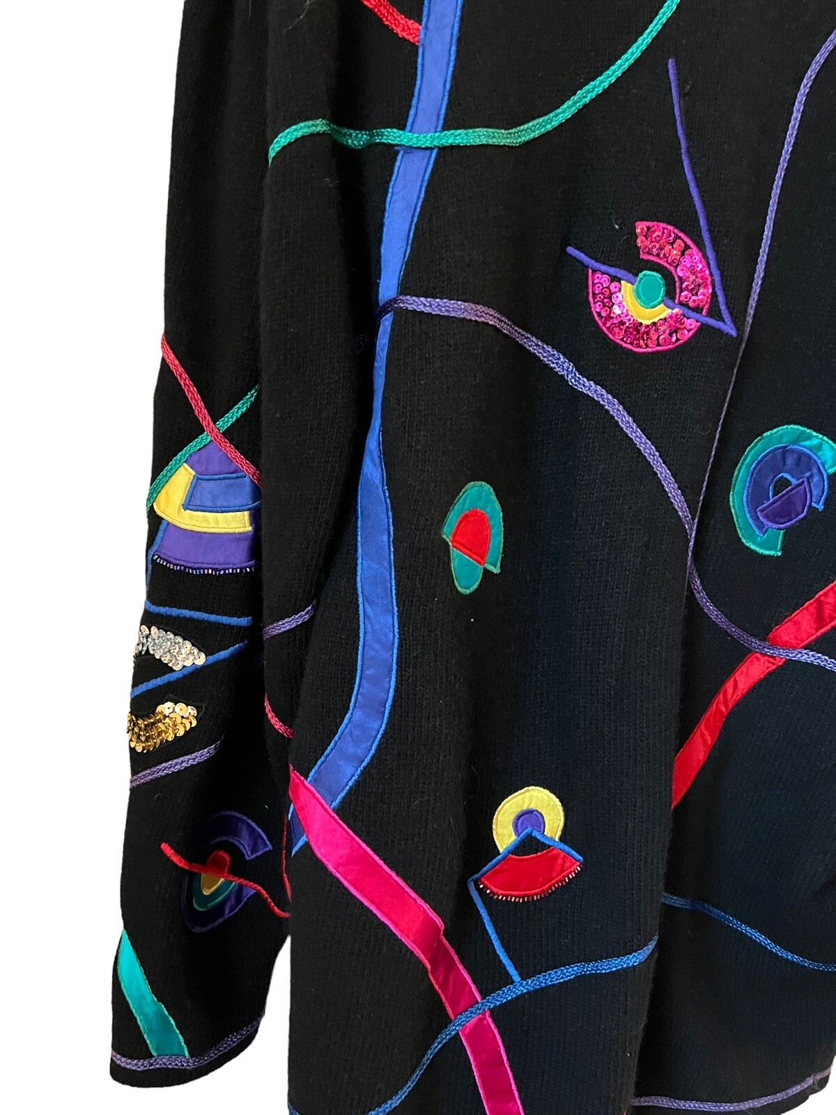 Magnolia Sweater Cardigan Lambswool Rabbit Hair Geometric Ribbon Vintage