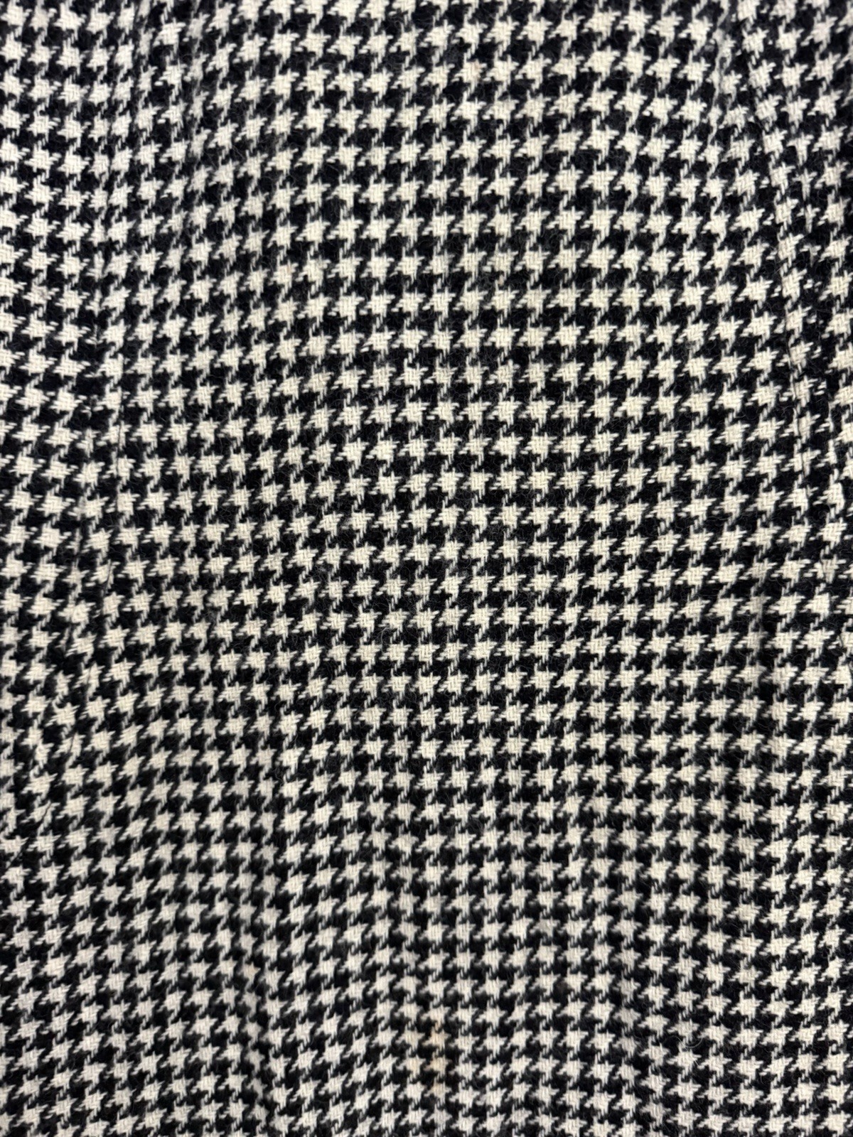 Vintage 70s Handmade Black and Ivory Houndstooth Shift Dress Size Medium