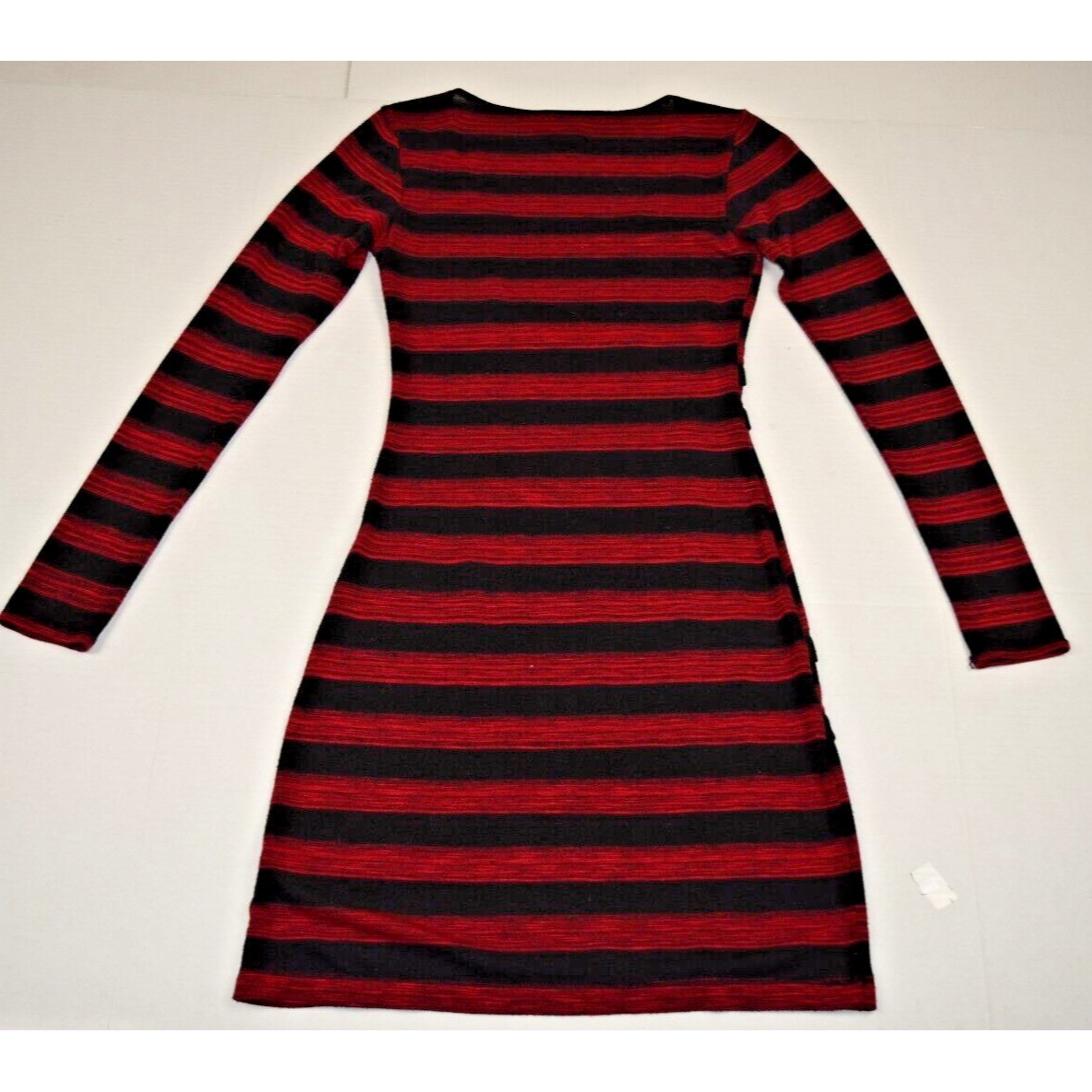 Vintage Mini Dress MSSP Size XS 90s Black Red Striped Bandage Style Soft Stretch