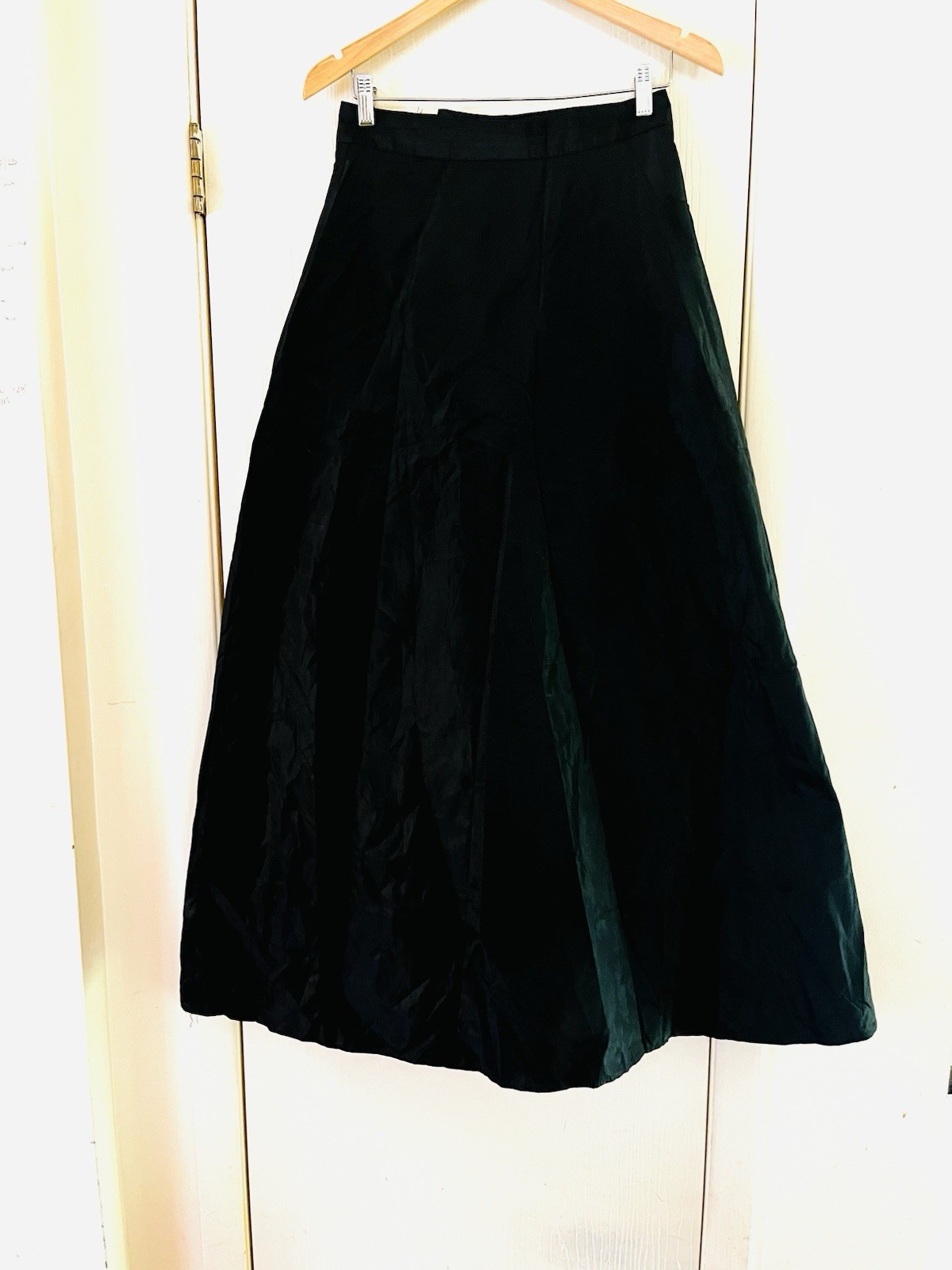 VTG 90s Y2K Black Taffeta Party Whimisgoth Fairygoth High Waist Maxi Skirt M