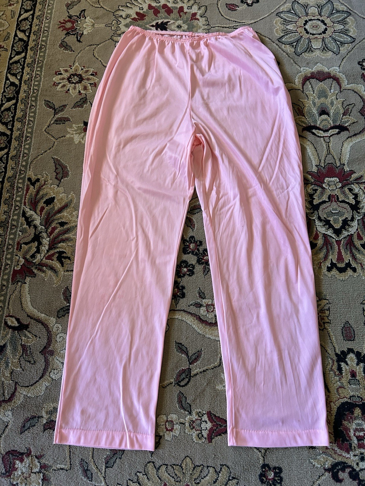 Vintage Ver Marai Women’s Nylon Tricot Slip Pants Pink Full Length M
