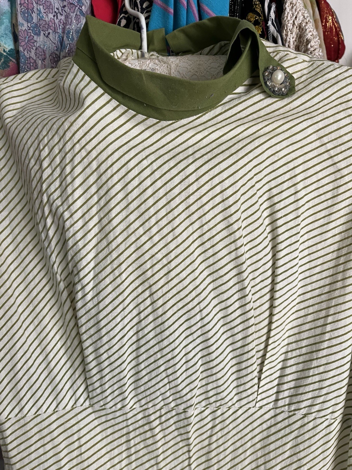 Vintage ANTIQUE 1930s 30s 100% COTTON DAY DRESS Sz S