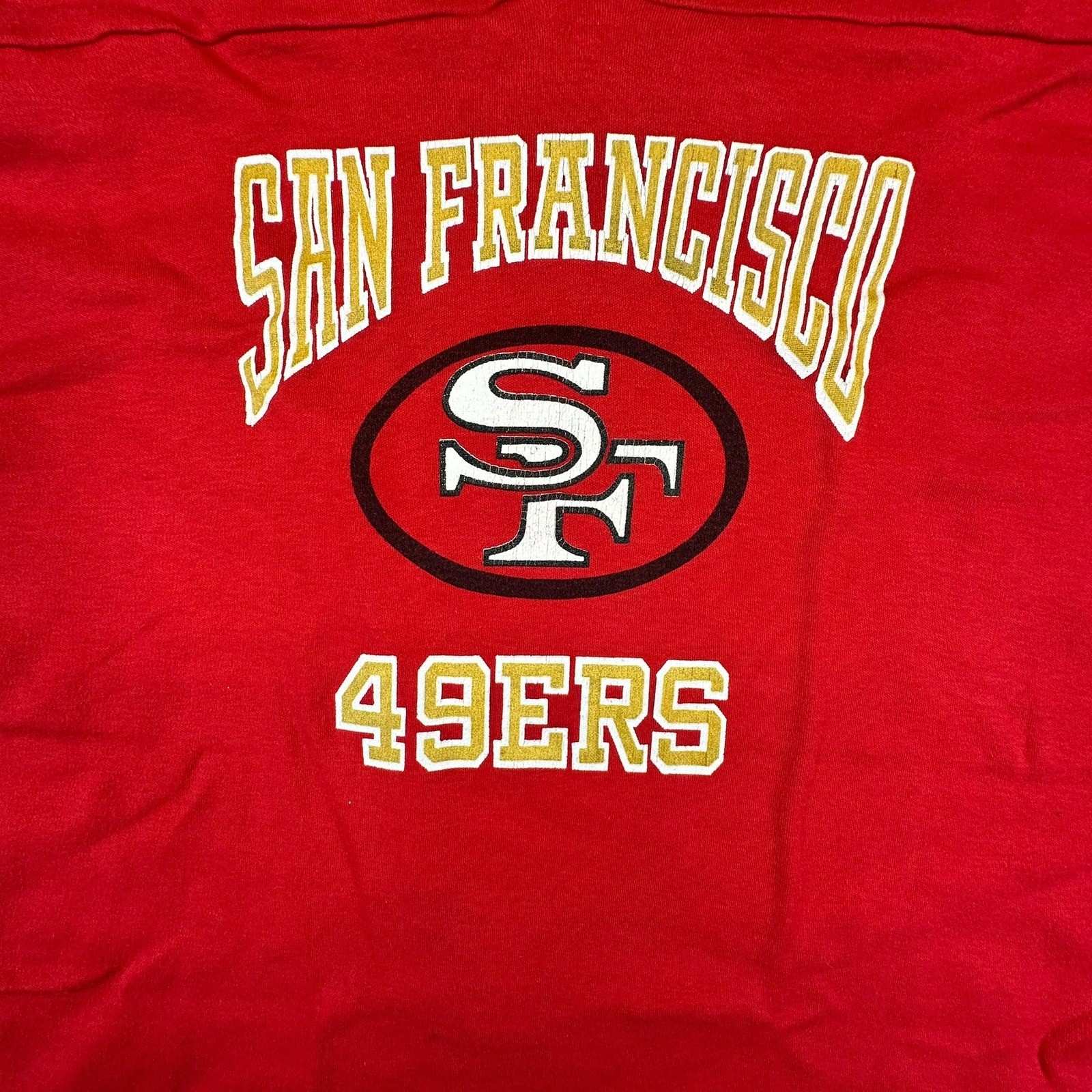 Logo 7 Jersey Womens XL Red San Francisco 49ers Vintage NFL V-Neck Stripe Sleeve