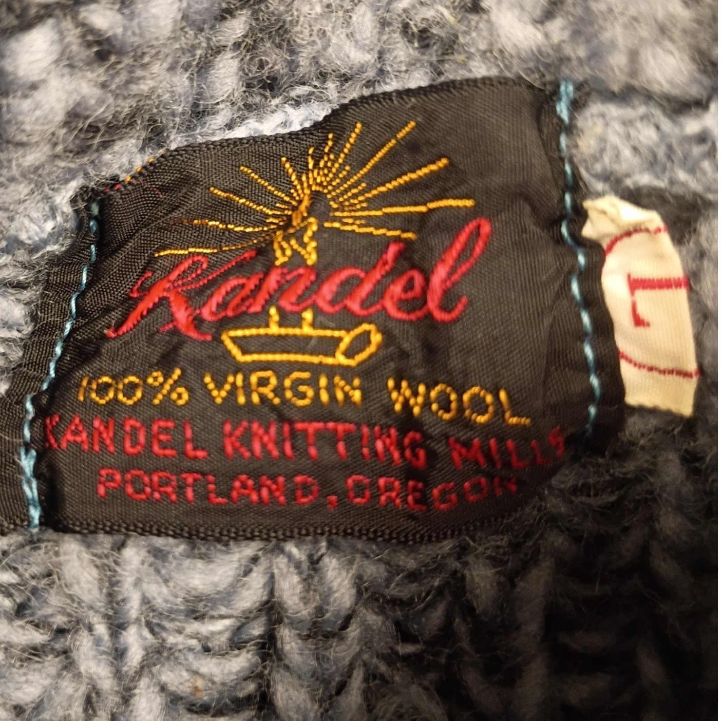 Kandel Cardigan Sweater Womens L Grey Virgin Wool Chunky Knit Vintage Portland