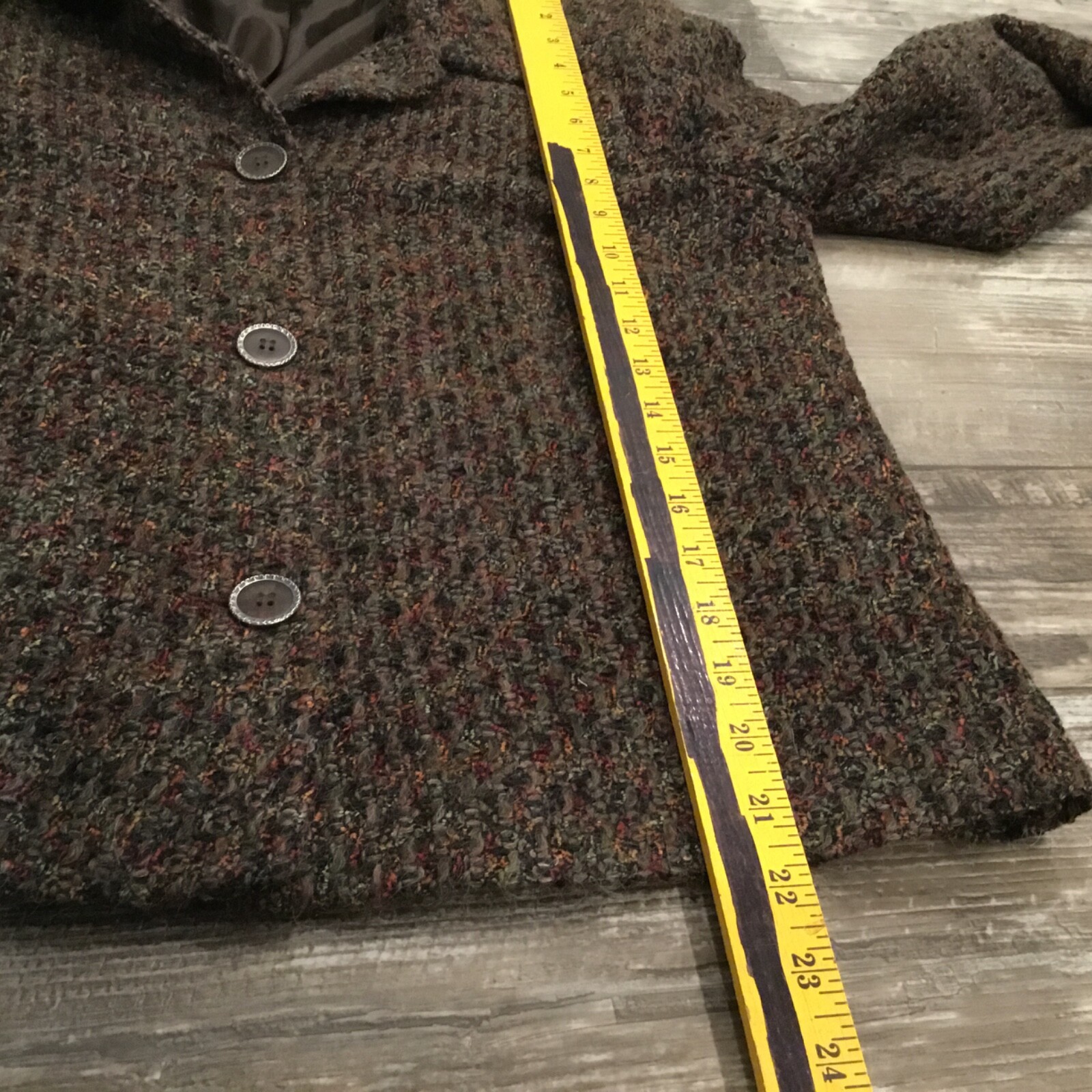 Tweed Blazer M Chocolate Brown Vibes Button Up Lined Dark Academia Androgynous