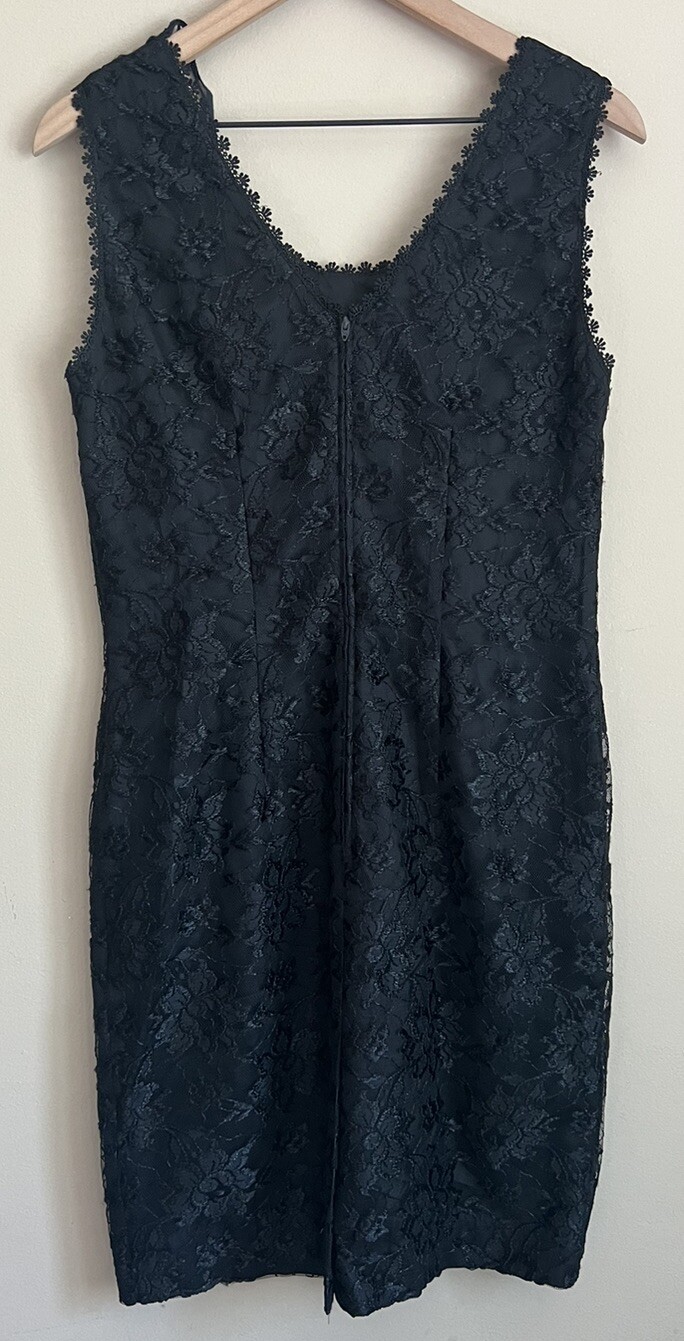 Vintage Dress Jacket 80s Lace Bolero Chantilly Goth Womens Size 8 Set Outfit