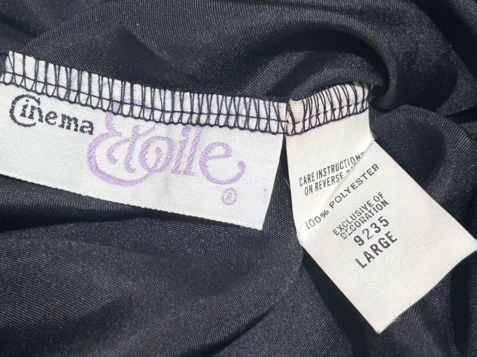 Cinema Etoile Nightgown/Slip Dress Sz Large Black Side Split