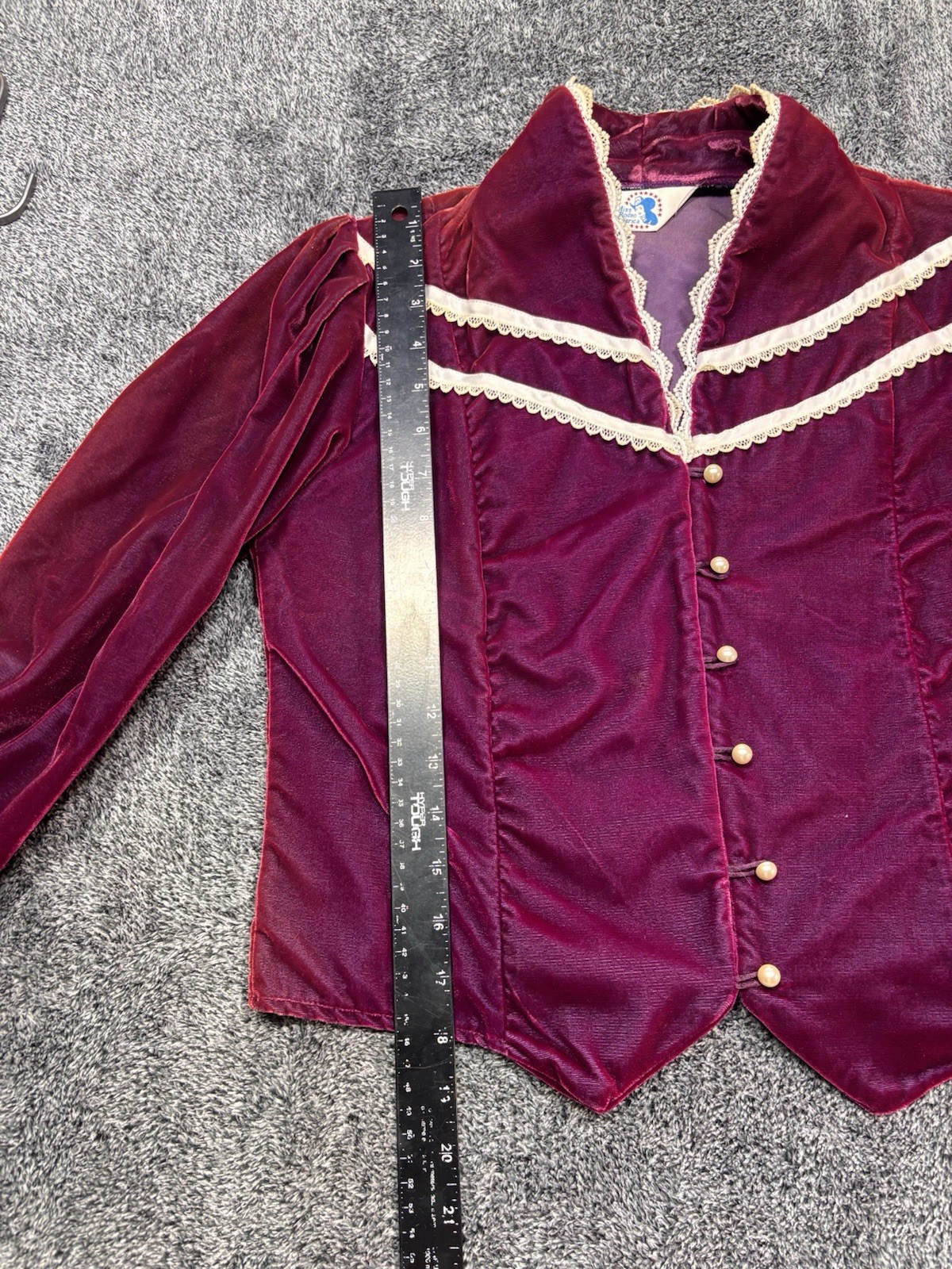 VTG 80s Miss Rodeo America Pageant Velvet 2 Piece Set Dress Jacket Set 13/14