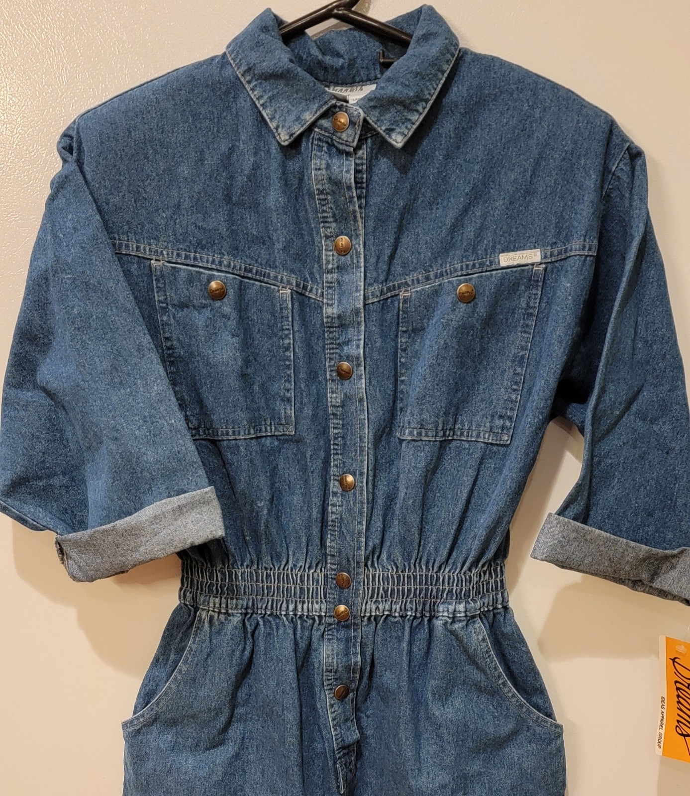 Vintage DREAMS Ideas Apparel NOS JUMPSUIT Denim WOMEN’S ROMPER Size LARGE