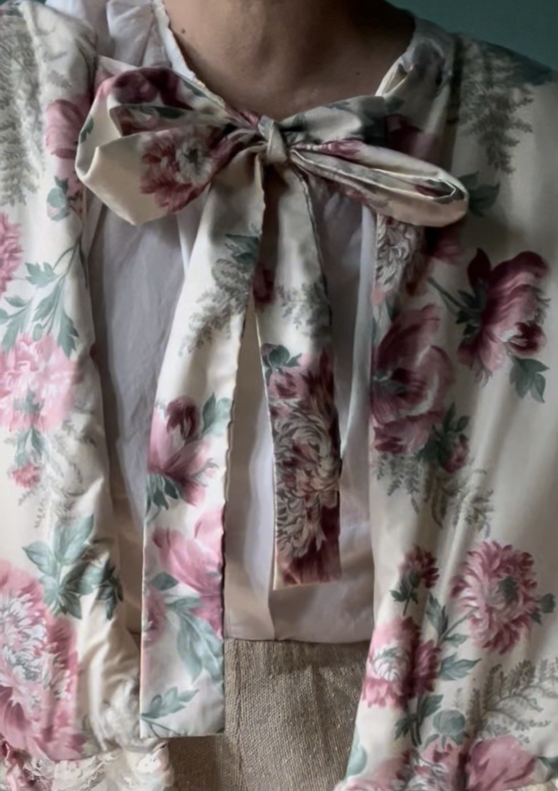 Cottagecore quilted Lace Floral Cape/caplet/shawl