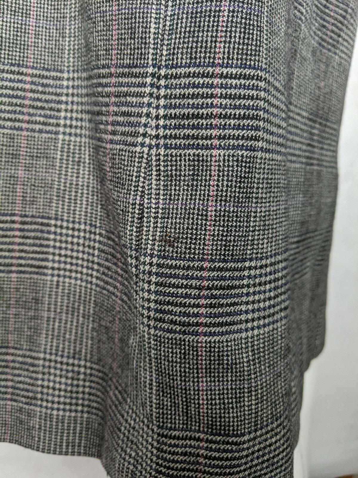 Plaid Vintage Skirt Pattern Jos. A Bank Below Knee Pockets Black White 10