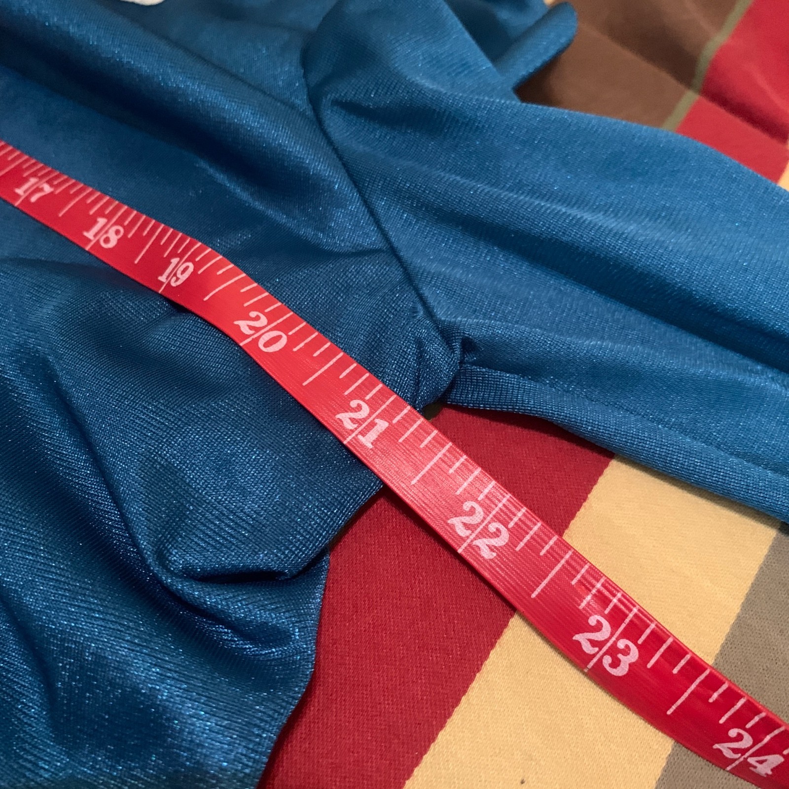 Vintage Stardust Long Teal Nightgown & Robe Set Lace Trim Modest 100% Nylon Sz M