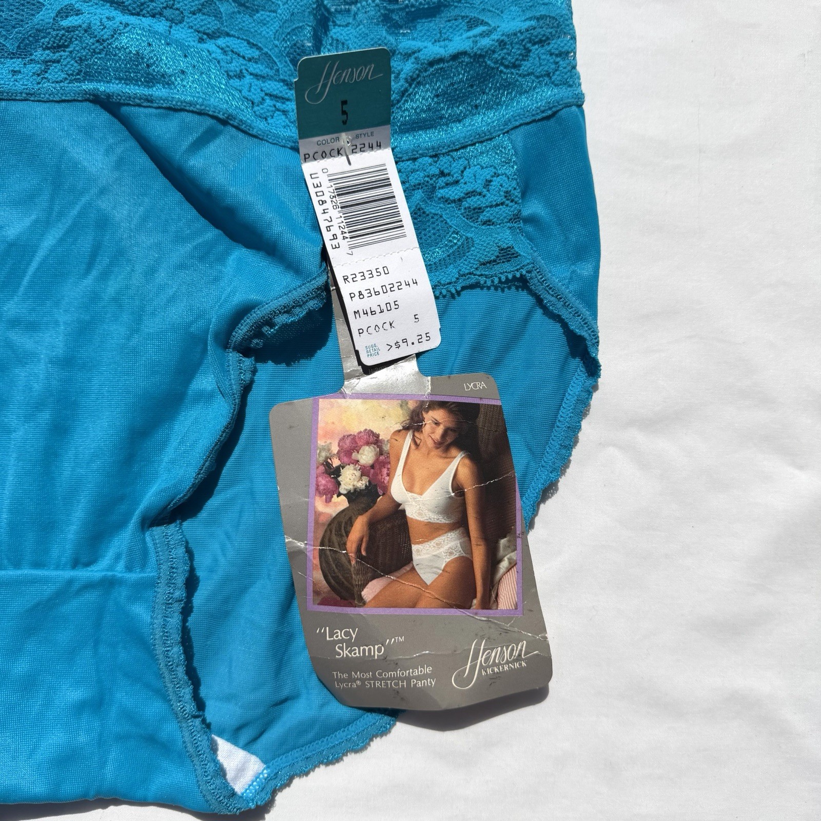 Vintage Henson Kickernick Lacy Skamp Panties Womens 5 Teal Blue