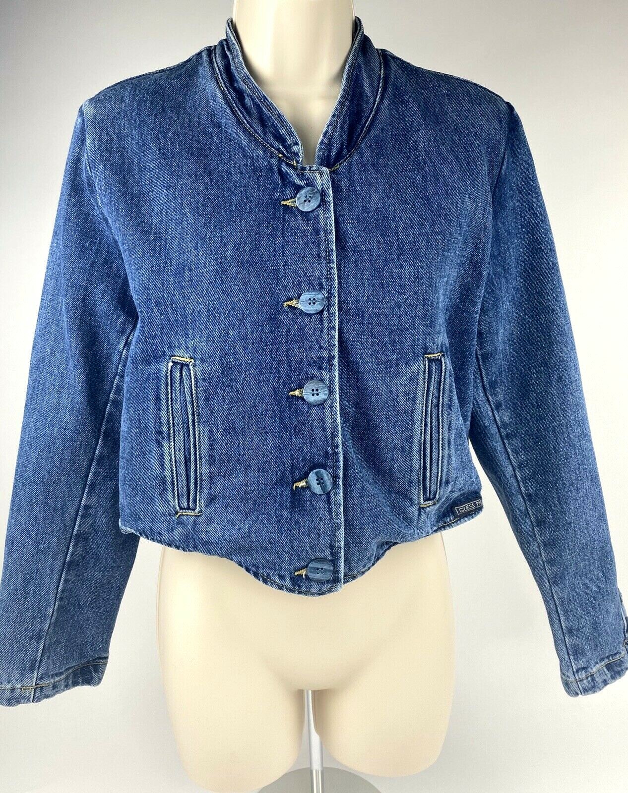 Totally Awesome! TRUE Vintage Ladies GUESS Jean Denim Jacket 80s 90s USA! 🇺🇸