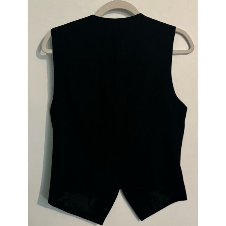 Vintage Liz Claiborne Beaded Black Crepe Vest (Tags removed) Sz Sm See pics