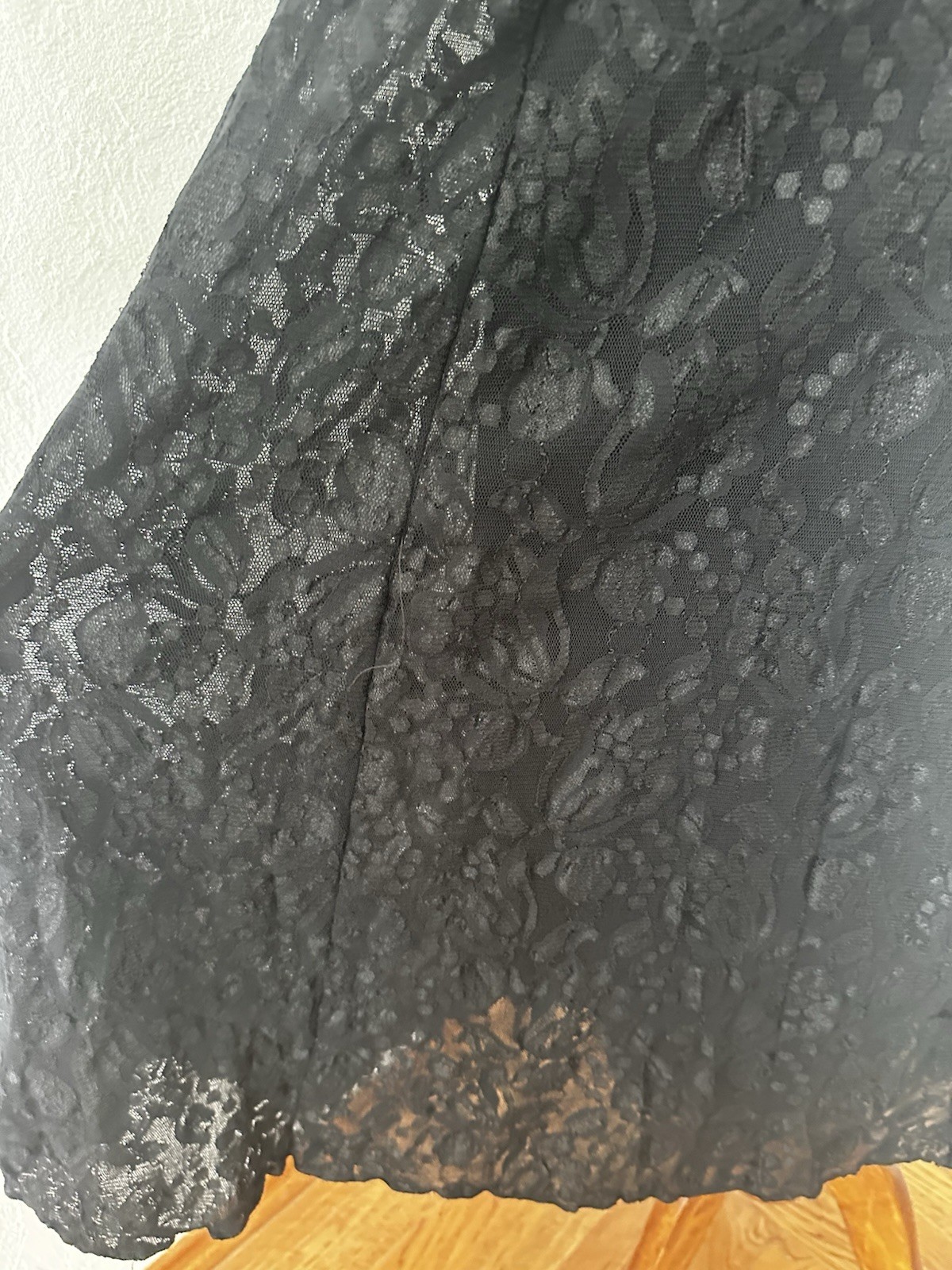 Vtg All That Jazz Black Dress Womens S Black Lace Midi Goth Witchcore Dark Fairy