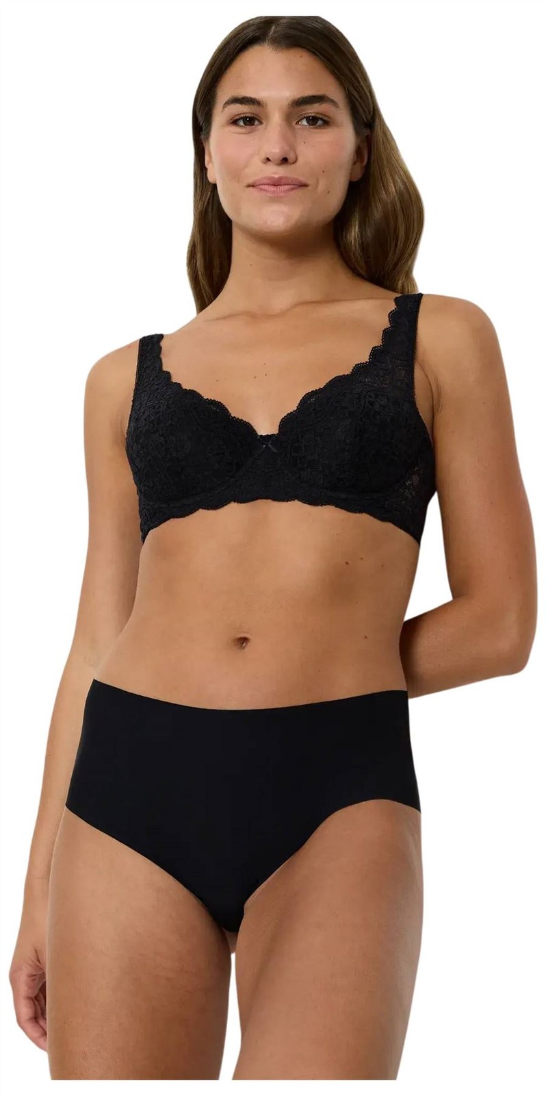 Triumph Womens Amourette Wired Padded Lace Bra – Black