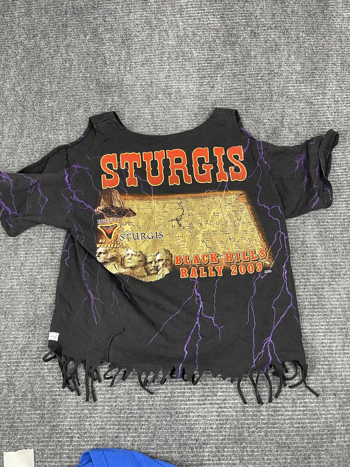 Vintage Sturgis Motorcycle Shirt Women’s Extra Large cut fringed eagle 2003