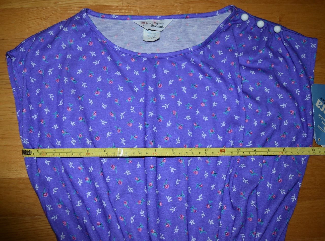 VTG NOS Womens Dress Purple Floral Union Label USA Sears See Measurements 14