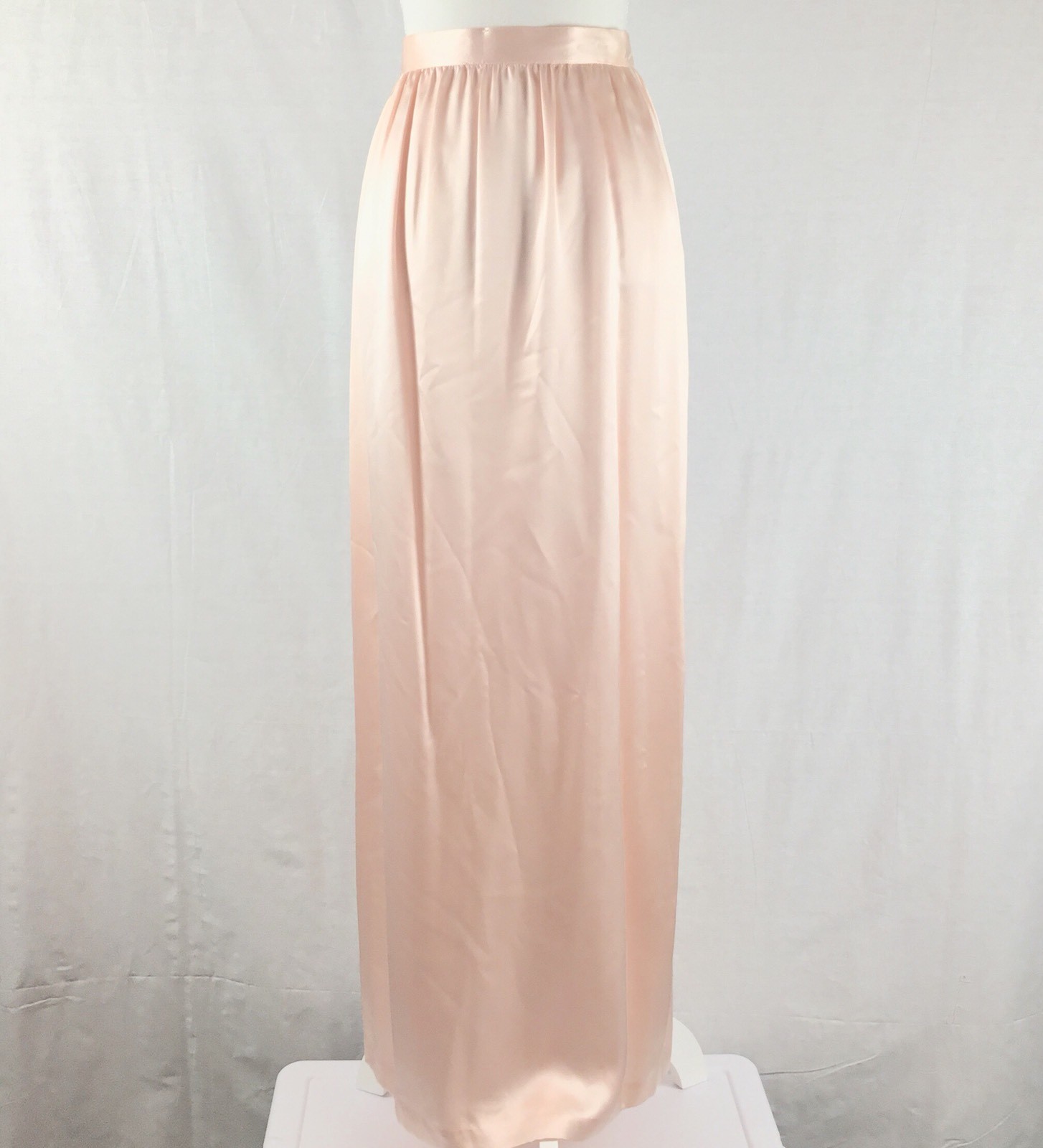 Vintage St. Martin Women’s Skirt Silk Sz 4 Pale Pink Blush Evening Long Gathered