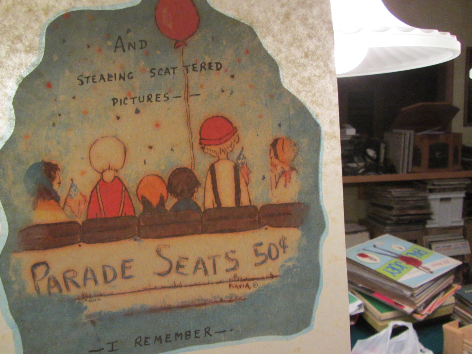 SCATTERED PICTURES vintage 70s iron on tshirt transfer full size NOS