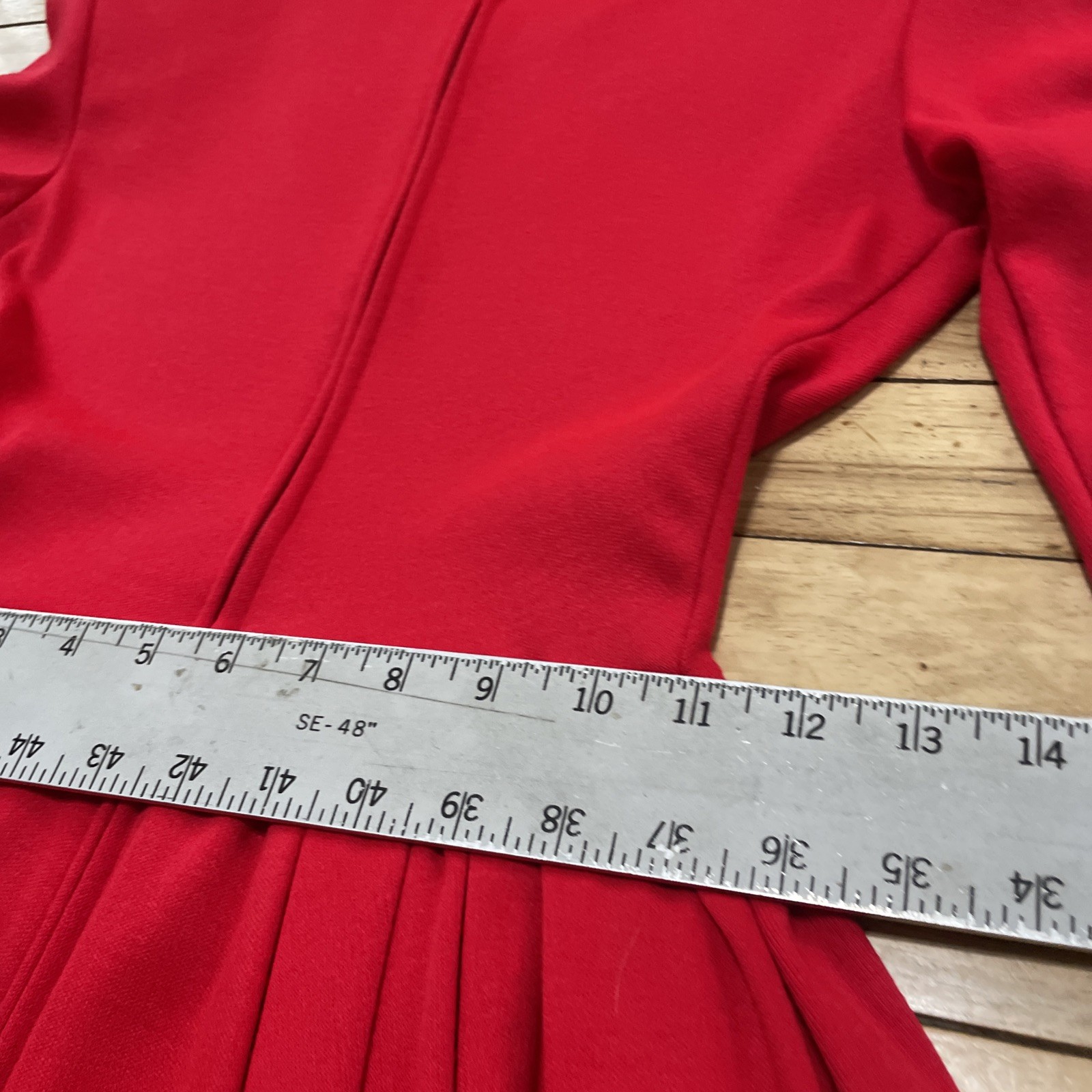 Expo Petite Vintage 1980’s Lace Trim Red Praire Dress Women 4 Wool Zip Made USA