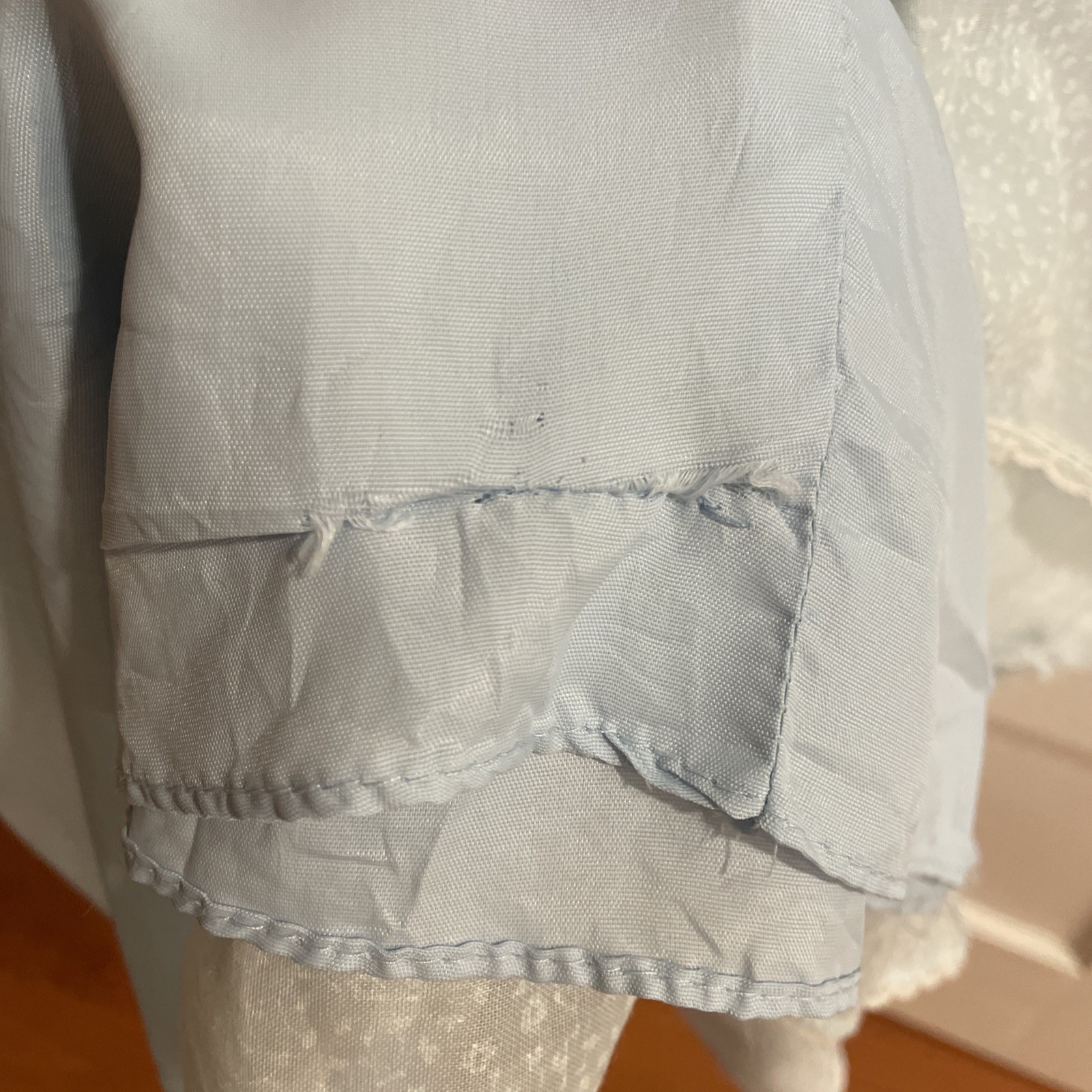 Vintage 1970’s 2Piece Maxie Dress Size Small Pale Blue & White W Bolero Top