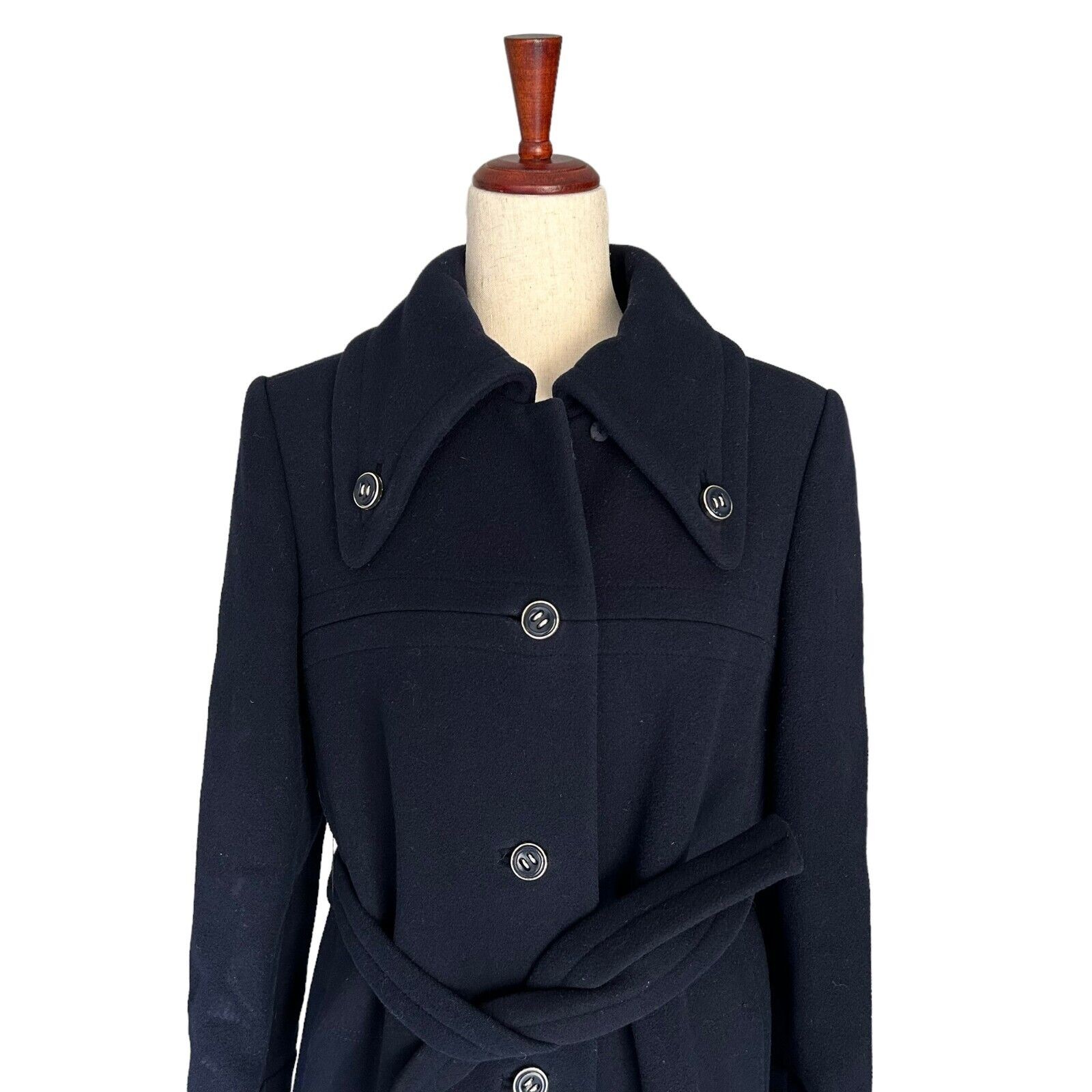 Jacques Tiffeau Peacoat Small Women’s Vintage VTG Navy Blue Wool 1960s Trench