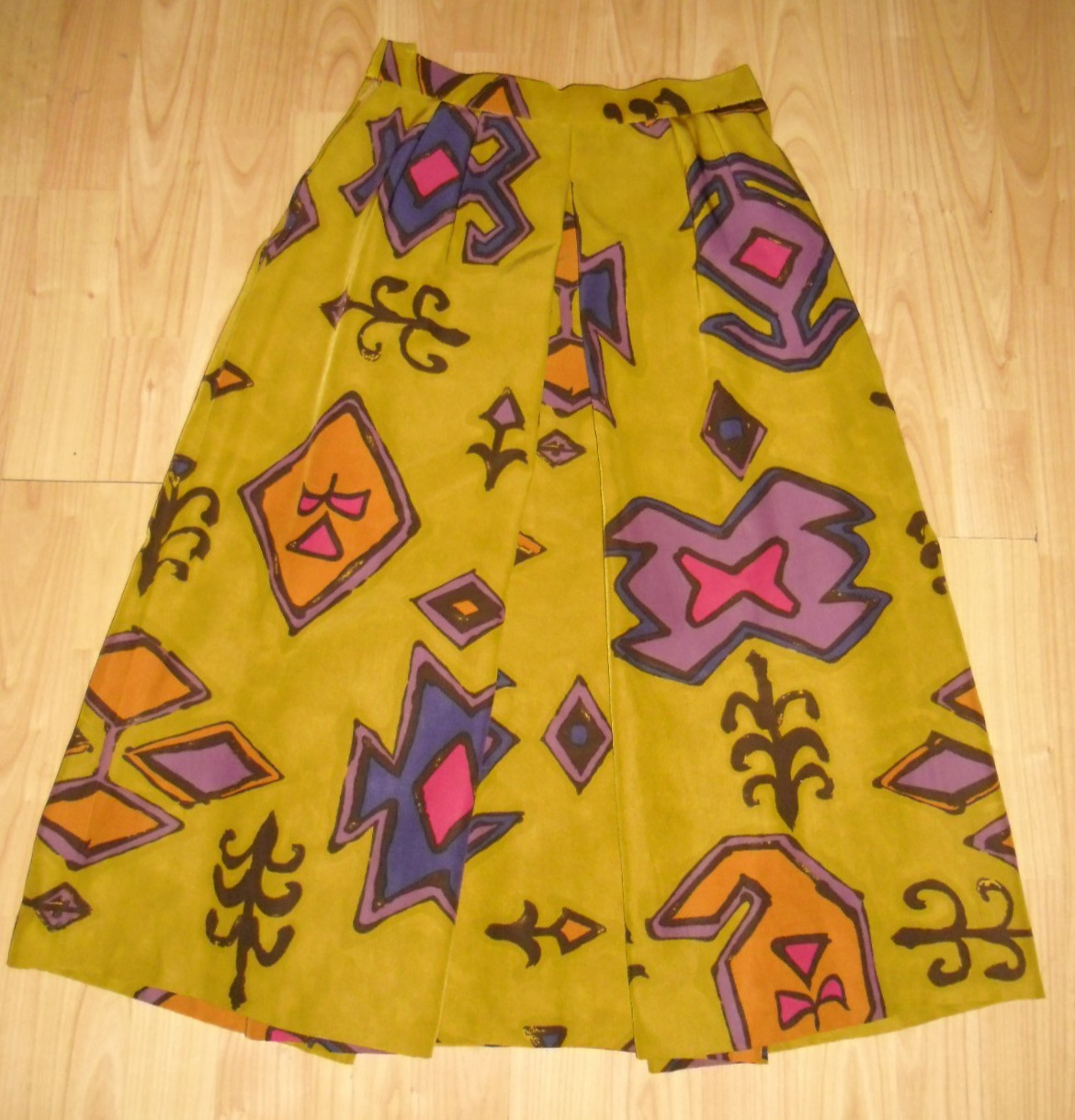 Bucol Paris vintage 70’s skirt midi skirt size XS print skirt multicolored – RARE!