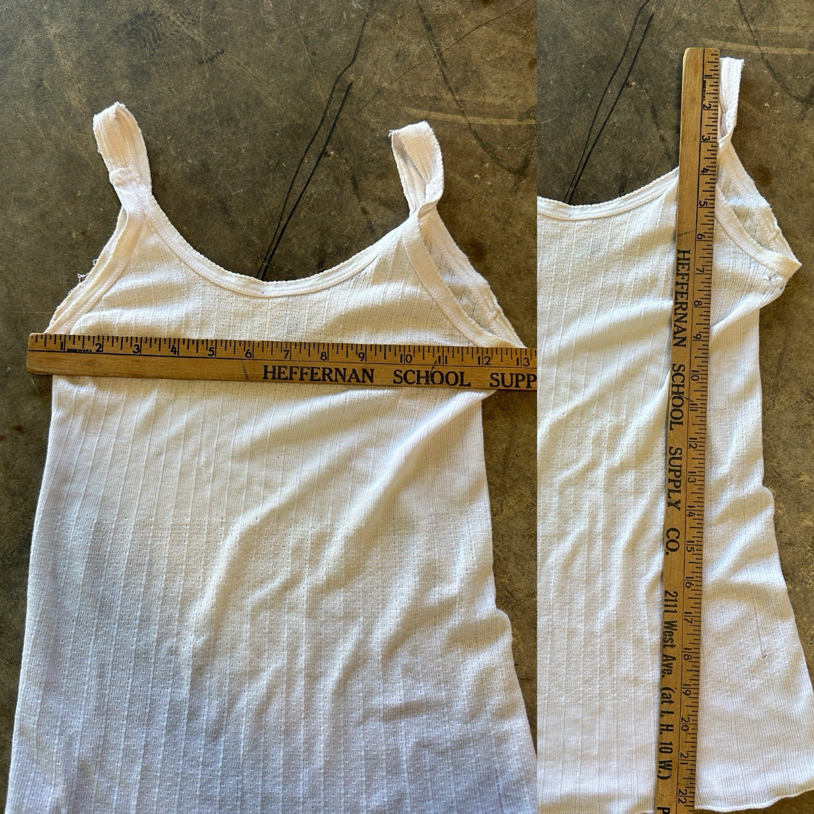 1950s Charmode All Cotton Ribbed Tank Camisole Undershirt Vintage 50s 60s