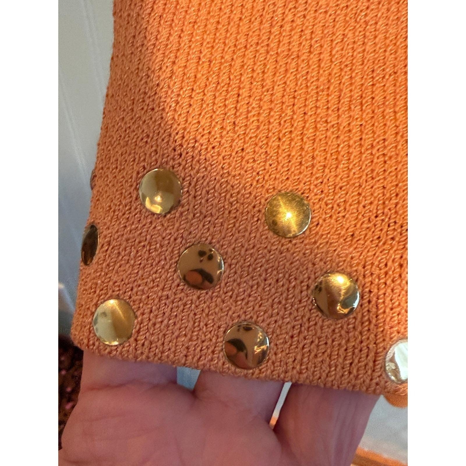 Vintage St. John Evening Santana Knit Dress – Studded Persimmon