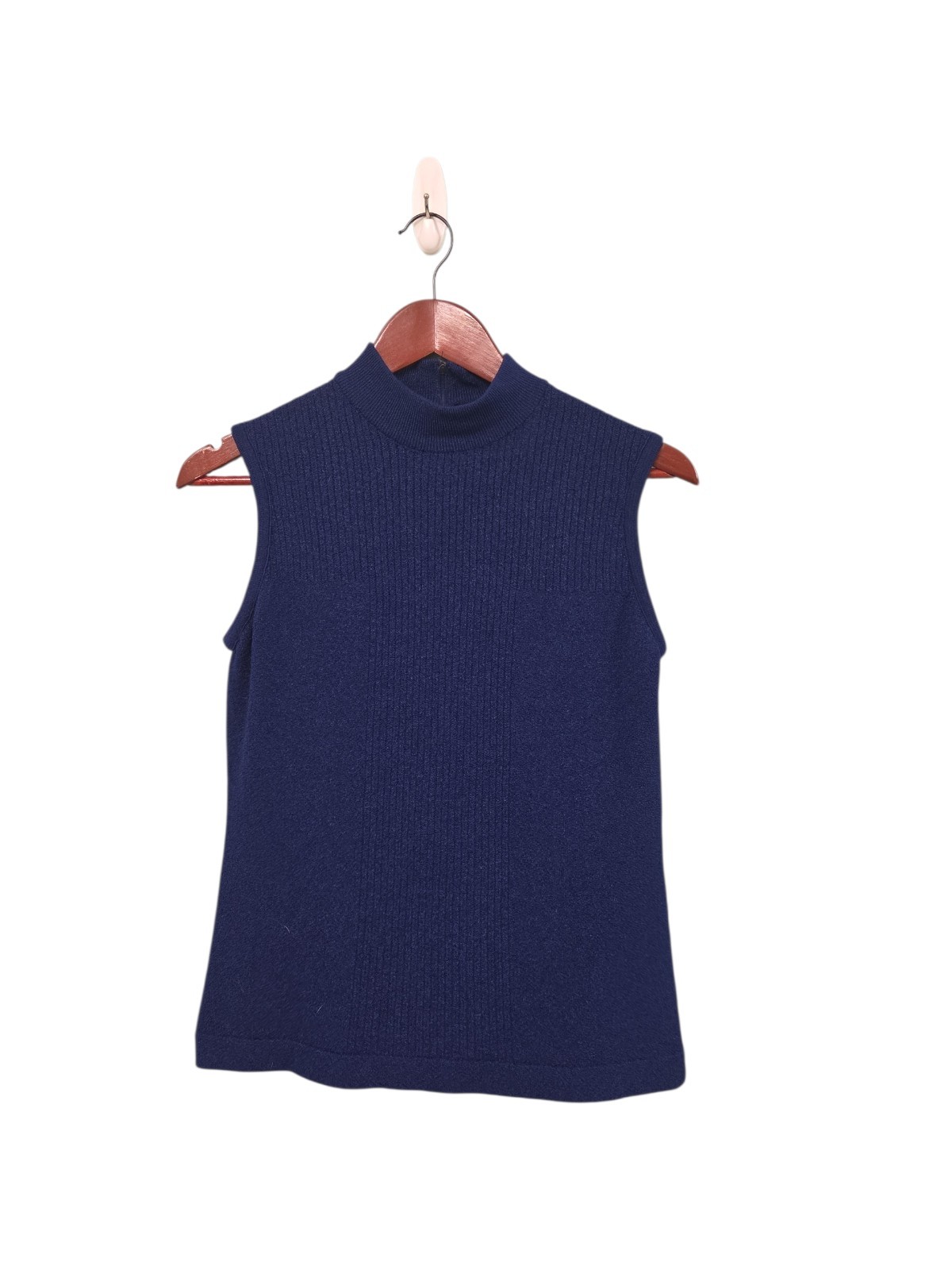 Vintage Talbott Traveler 70s Navy Blue Sleeveless Knit Top Womens Preppy Size 34