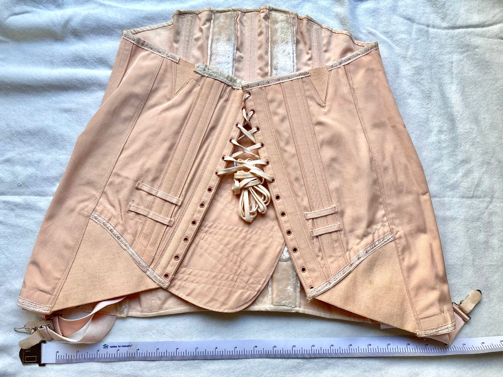 Vintage Corset Girdle Lumbar Surgical Spinal Support Orthopedic 6 Brace Garters